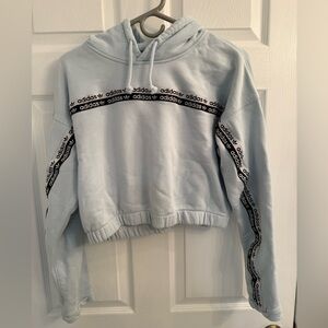 Adidas Women's Sky Blue Cropped Hoodie (matching pants)